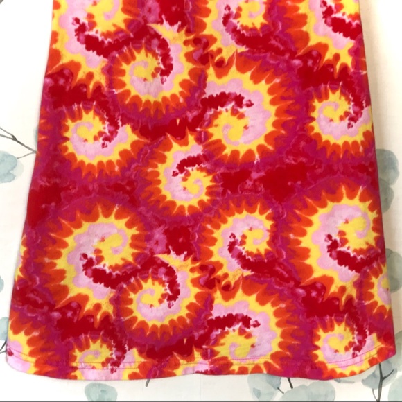 Kids Red Pink Yellow Paisley Tie Dye Tank Dress Sundress by Oriental Trading - Picture 5 of 9